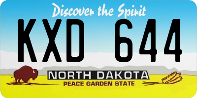 ND license plate KXD644