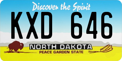 ND license plate KXD646