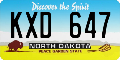 ND license plate KXD647