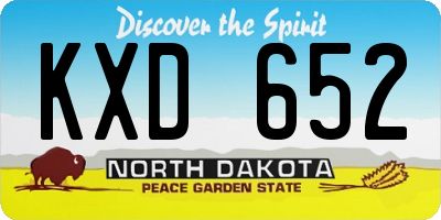 ND license plate KXD652