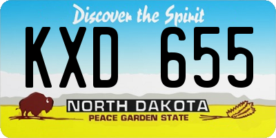 ND license plate KXD655