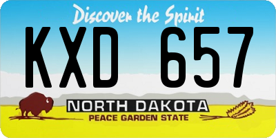 ND license plate KXD657