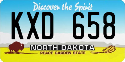 ND license plate KXD658