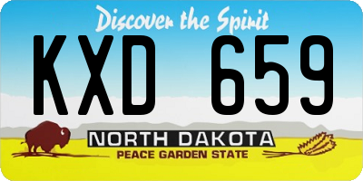 ND license plate KXD659
