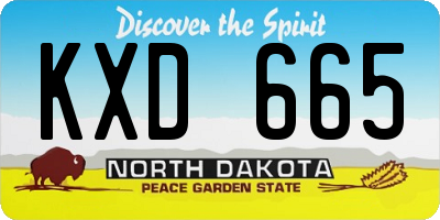 ND license plate KXD665