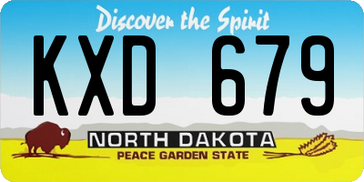 ND license plate KXD679
