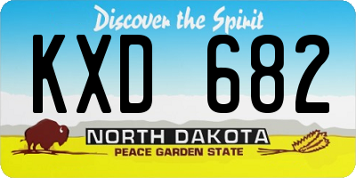 ND license plate KXD682