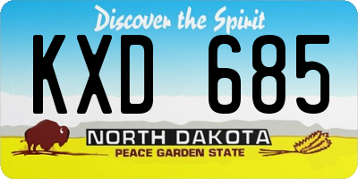 ND license plate KXD685