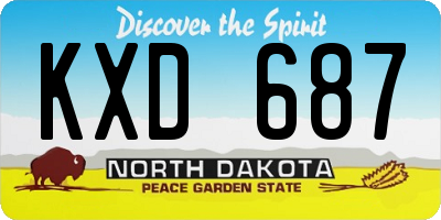 ND license plate KXD687