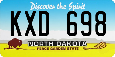 ND license plate KXD698