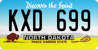 ND license plate KXD699