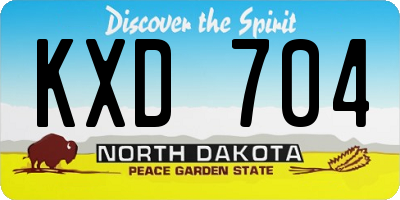 ND license plate KXD704