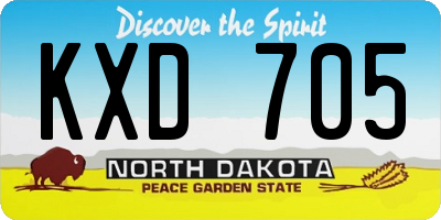 ND license plate KXD705