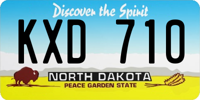 ND license plate KXD710