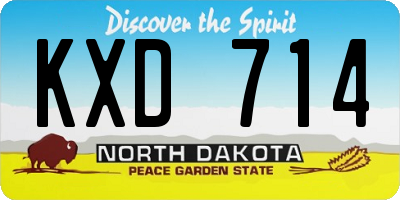 ND license plate KXD714