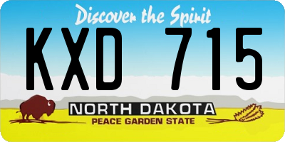 ND license plate KXD715