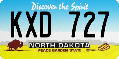 ND license plate KXD727