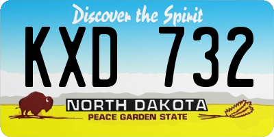 ND license plate KXD732