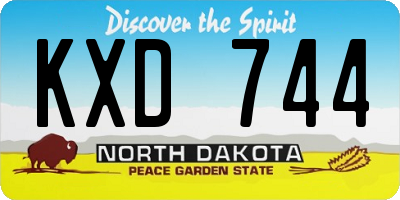 ND license plate KXD744