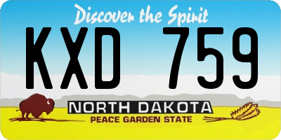 ND license plate KXD759