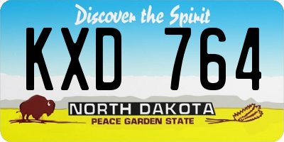 ND license plate KXD764