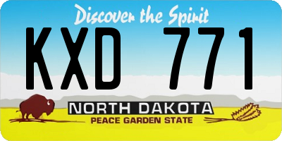 ND license plate KXD771
