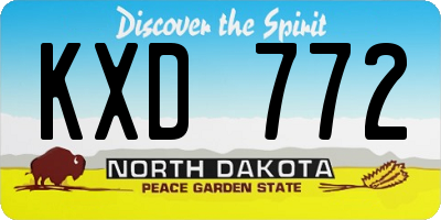 ND license plate KXD772