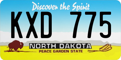 ND license plate KXD775