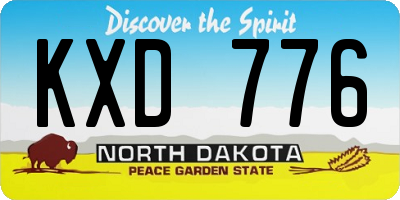 ND license plate KXD776