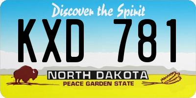 ND license plate KXD781