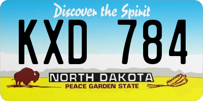 ND license plate KXD784