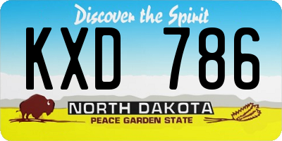 ND license plate KXD786