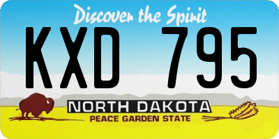 ND license plate KXD795
