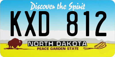 ND license plate KXD812