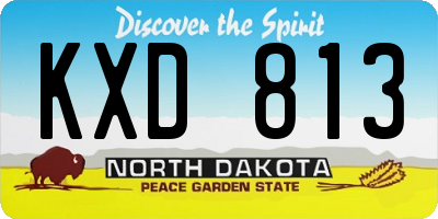 ND license plate KXD813