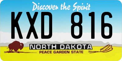 ND license plate KXD816
