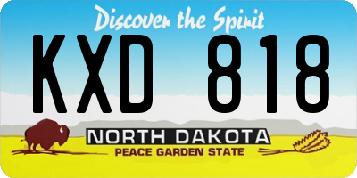 ND license plate KXD818