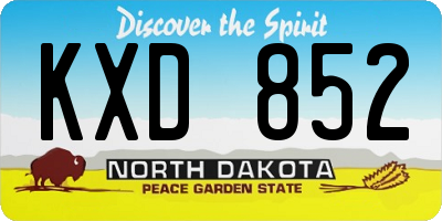 ND license plate KXD852