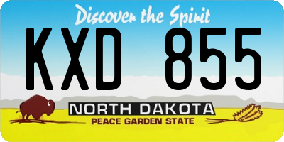 ND license plate KXD855