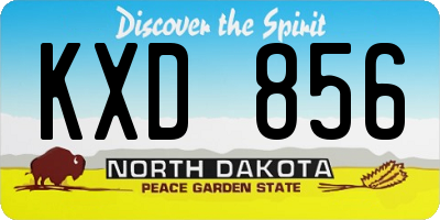 ND license plate KXD856