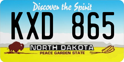 ND license plate KXD865