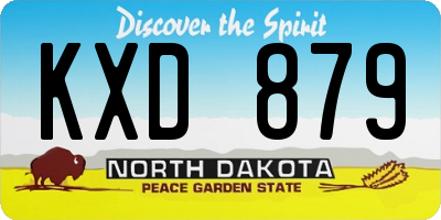 ND license plate KXD879