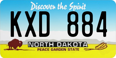 ND license plate KXD884