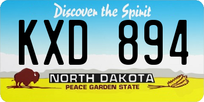 ND license plate KXD894