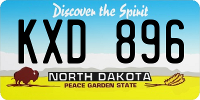 ND license plate KXD896