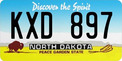 ND license plate KXD897