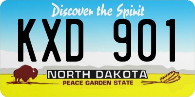 ND license plate KXD901