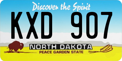 ND license plate KXD907