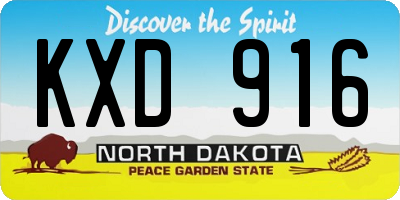 ND license plate KXD916
