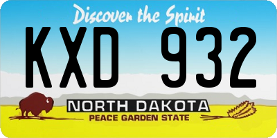 ND license plate KXD932
